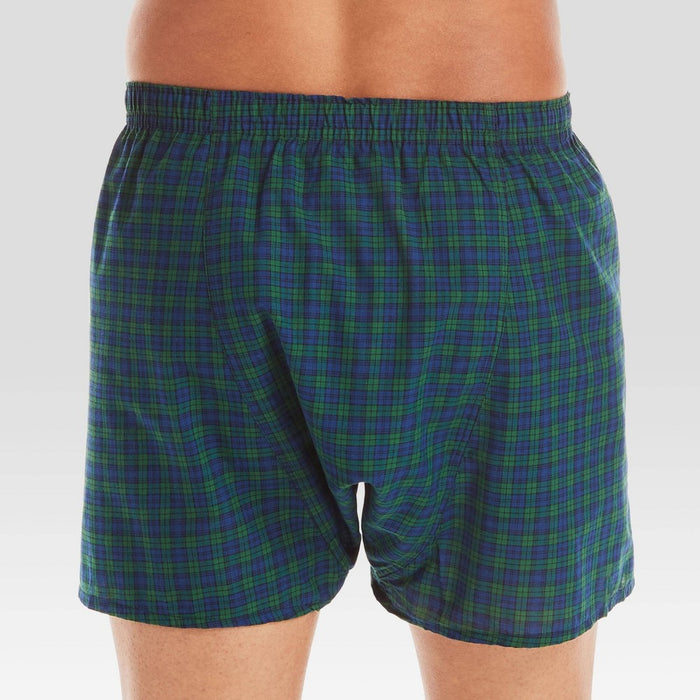Hanes Men's Tartan Plaid Woven Boxer Shorts 5pk - Red/Brown/Blue M