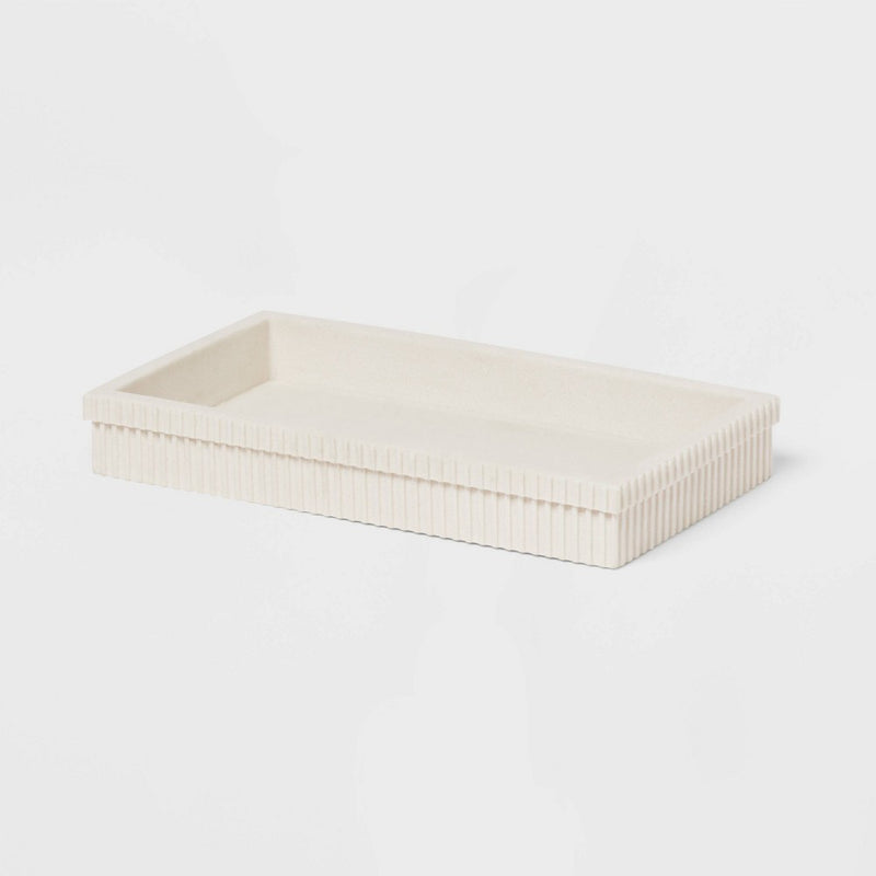 Ribbed Bath Tray White - Room Essentials