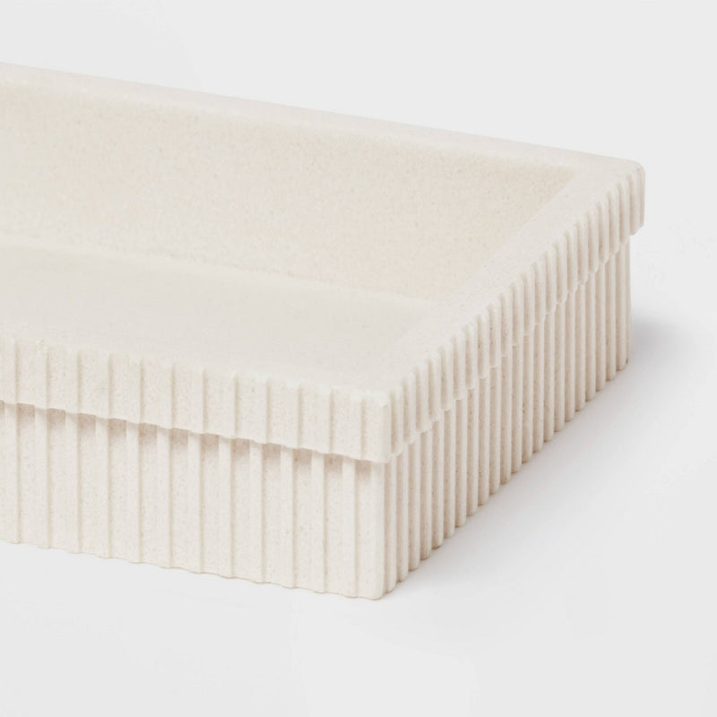 Ribbed Bath Tray White - Room Essentials