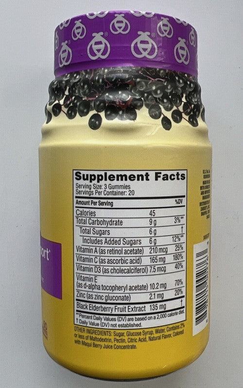 Zarbee's Daily Immune Support Gummies with Real Elderberry - 60ct -EXP:11/2026