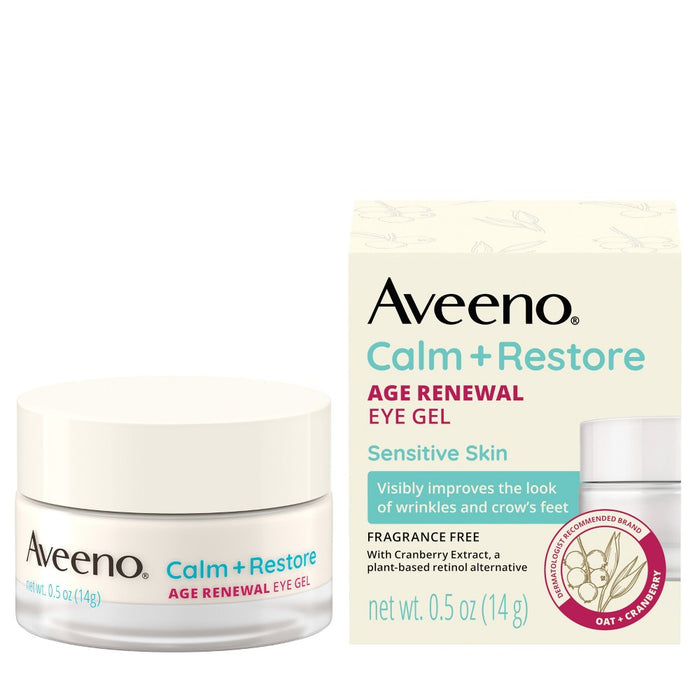 2 PACK Aveeno Calm + Restore Age Renewal Under Eye Cream - 0.5 oz