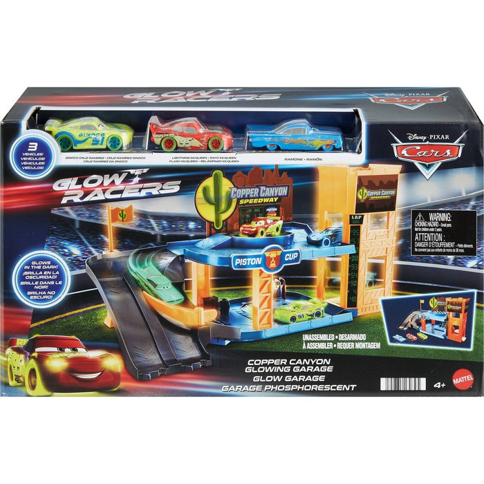 Disney and Pixar Cars Glow Racers Copper Canyon Glowing Garage Playset