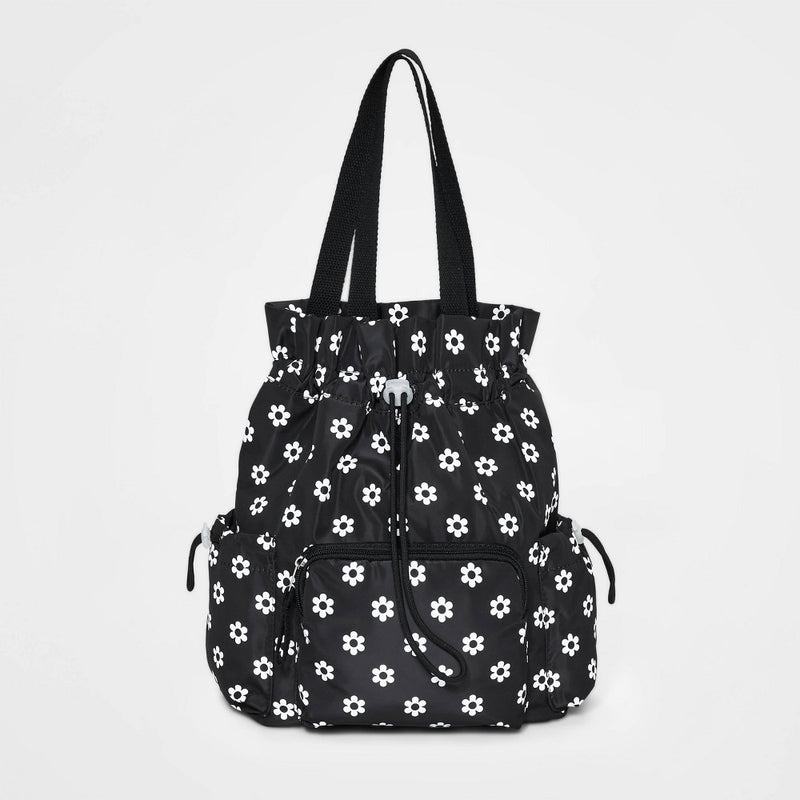 Girls' 13.4" Drawstring Backpack - art class Black