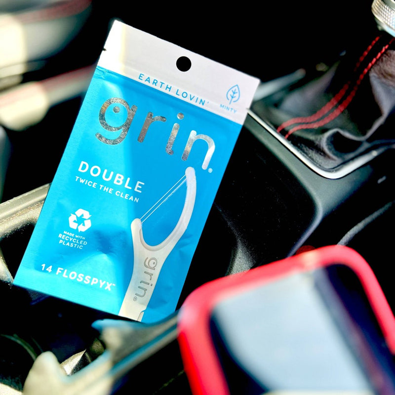 Grin Oral Care Double Floss Picks - Trial Size - 14ct