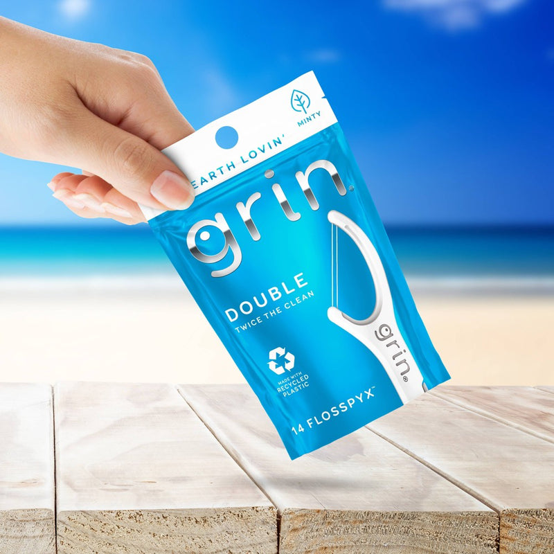Grin Oral Care Double Floss Picks - Trial Size - 14ct