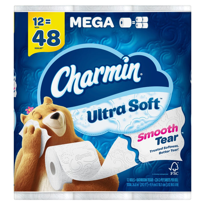 Charmin Ultra Soft Toilet Paper - 12 Mega Rolls