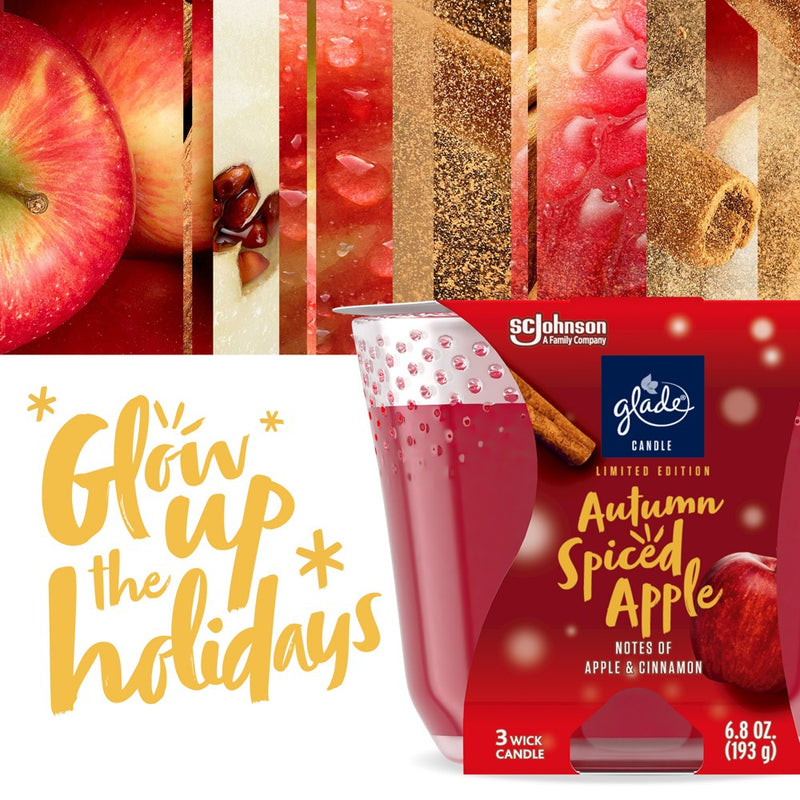 3-Wick Glade Large Candle - Autumn Spiced Apple - 6.8oz
