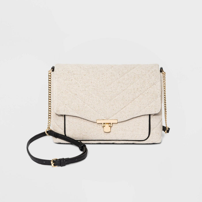 Quilted Boxy Crossbody Bag - A New Day White