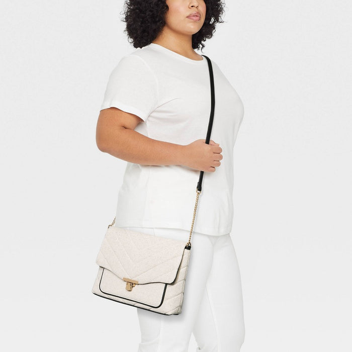 Quilted Boxy Crossbody Bag - A New Day White
