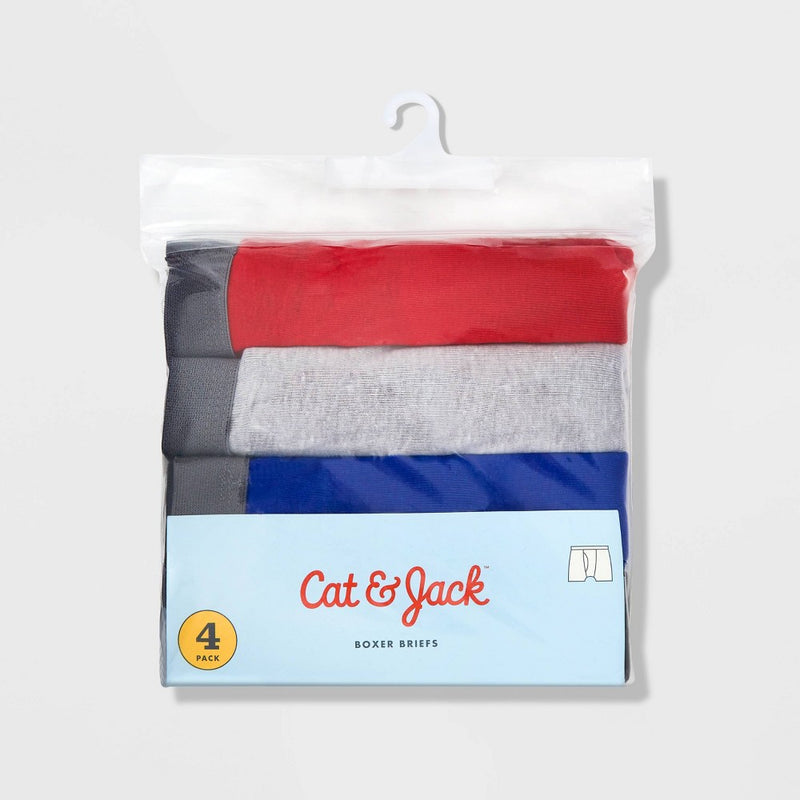 Boys' 4pk Boxer Briefs - Cat & Jack Red XL