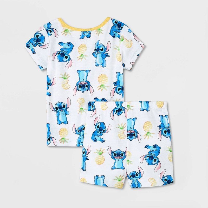 Toddler Girls' 4pc Lilo & Stitch Snug Fit Pajama Set - Yellow 2T