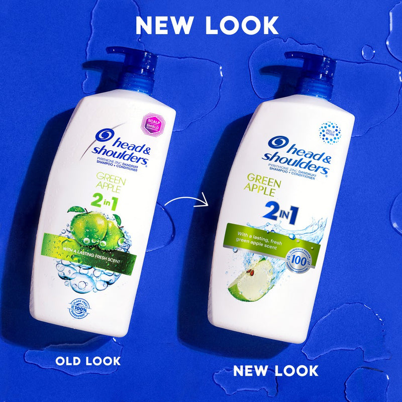 Head & Shoulders 2-in-1 Dandruff Shampoo and Conditioner, Anti-Dandruff Treatment, Green Apple for Daily Use, Paraben-Free - 28.2 fl oz