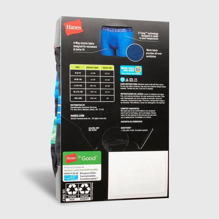 Hanes Boys' 5pk X-Temp Boxer Briefs - Black S