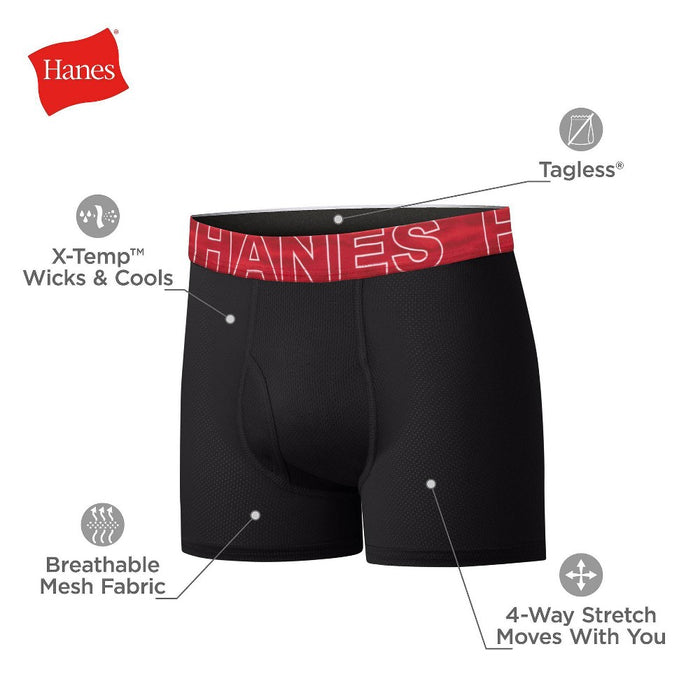 Hanes Boys' 5pk X-Temp Boxer Briefs - Black S