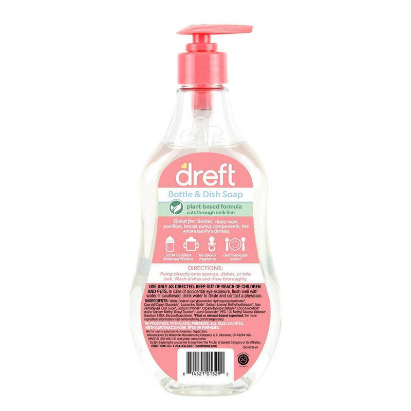 Dreft Bottle & Dish Soap Cleaner - 18 fl oz