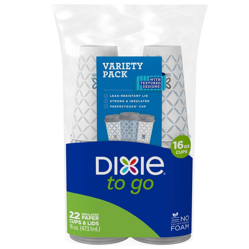 Dixie To Go Disposable Hot Cups & Lids - 16oz