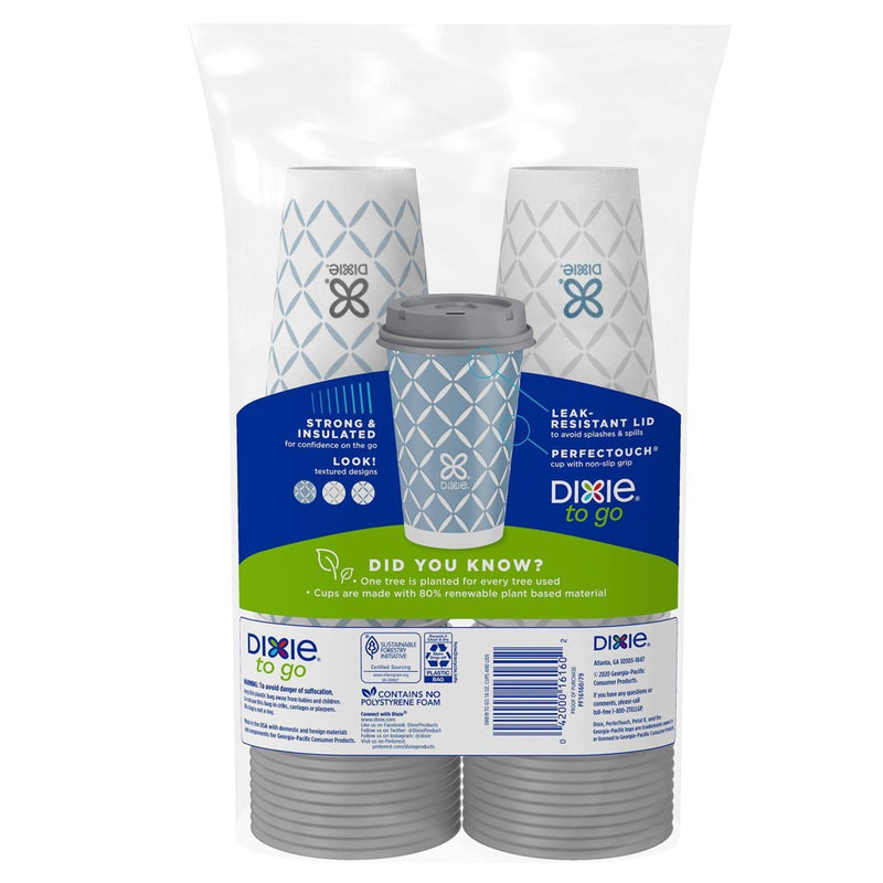 Dixie To Go Disposable Hot Cups & Lids - 16oz