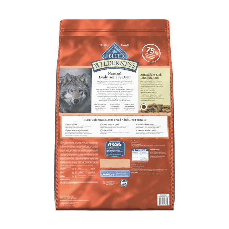 Blue Buffalo Wilderness High Protein Natural Large Breed Adult Dry Dog Food with Chicken Flavor - 24lbs (LOCAL PICKUP ONLY)