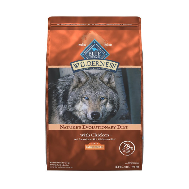 Blue Buffalo Wilderness High Protein Natural Large Breed Adult Dry Dog Food with Chicken Flavor - 24lbs (LOCAL PICKUP ONLY)