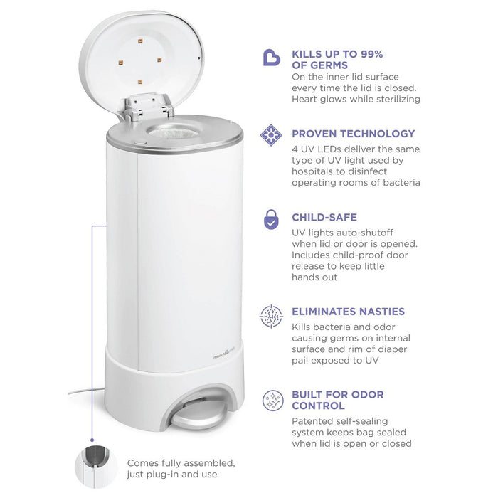 Munchkin UV Diaper Pail - White