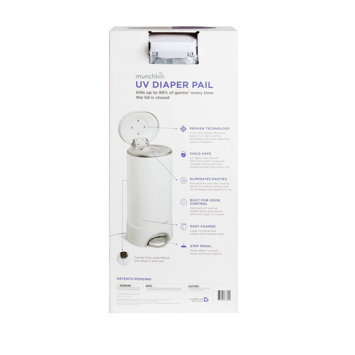 Munchkin UV Diaper Pail - White