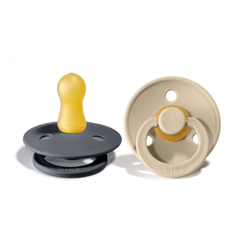 Bibs Colour Latex Pacifier - 0-6m - Size 1 - 2pk - Iron/Sand