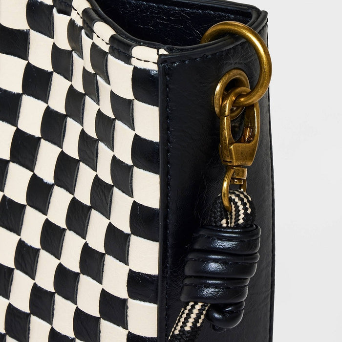 Check Print Phone Crossbody Bag - Universal Thread Black