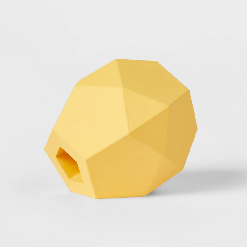 Faceted Treater Rubber Dog Toy - Yellow - Boots & Barkley