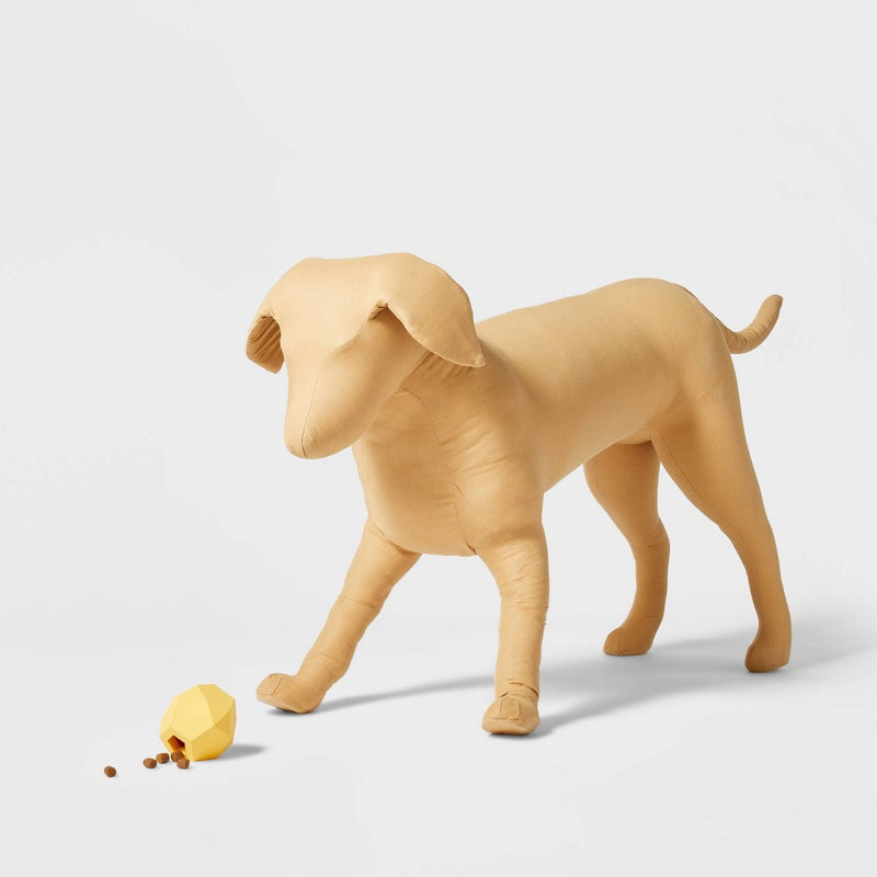 Faceted Treater Rubber Dog Toy - Yellow - Boots & Barkley