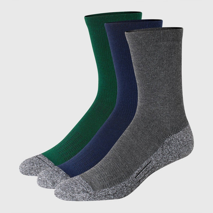 Hanes Premium Men's Total Support Crew Socks 3pk - Green 6-12