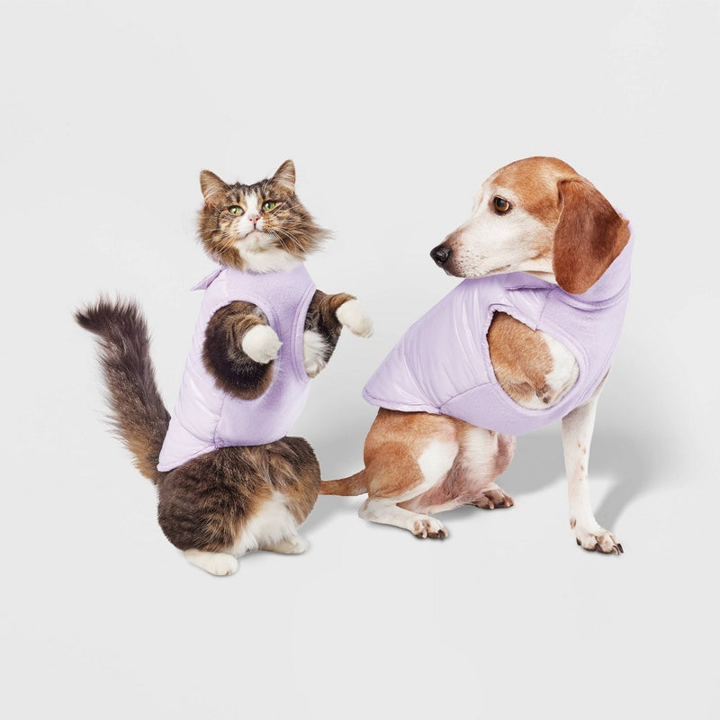 Shiny Dog Puffer Vest - Purple - XS - Boots & Barkley