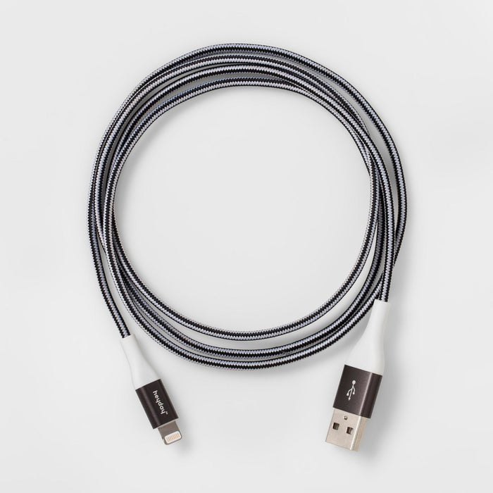 4' Lightning to USB-A Braided Cable - heyday Black/White/Gunmetal