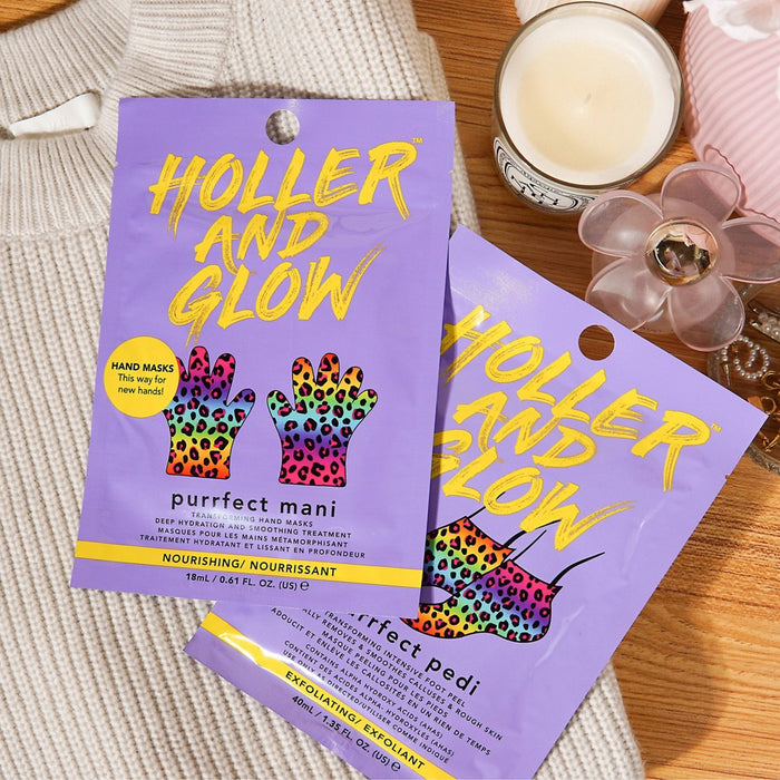 Holler and Glow Purrfect Pedi Foot Mask - Rainbow - 1.35 fl oz