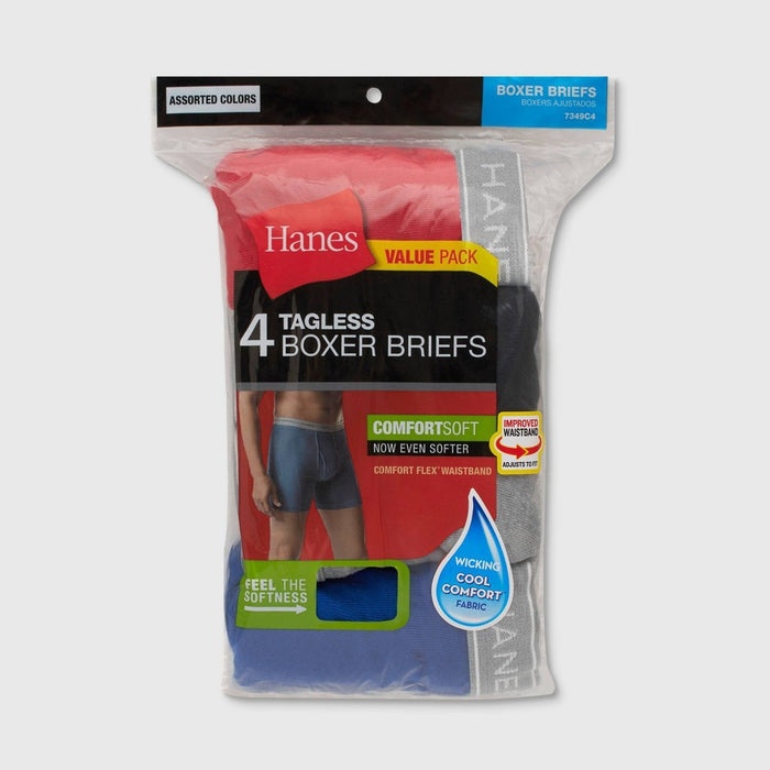 Hanes Men's Boxer Briefs 4pk - Red/Gray/Black XXL