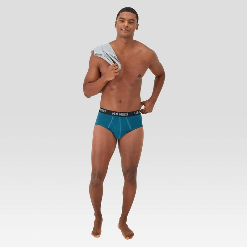 Hanes Premium Men's Stretch Classic Briefs 6pk - Blue/Black/Red M
