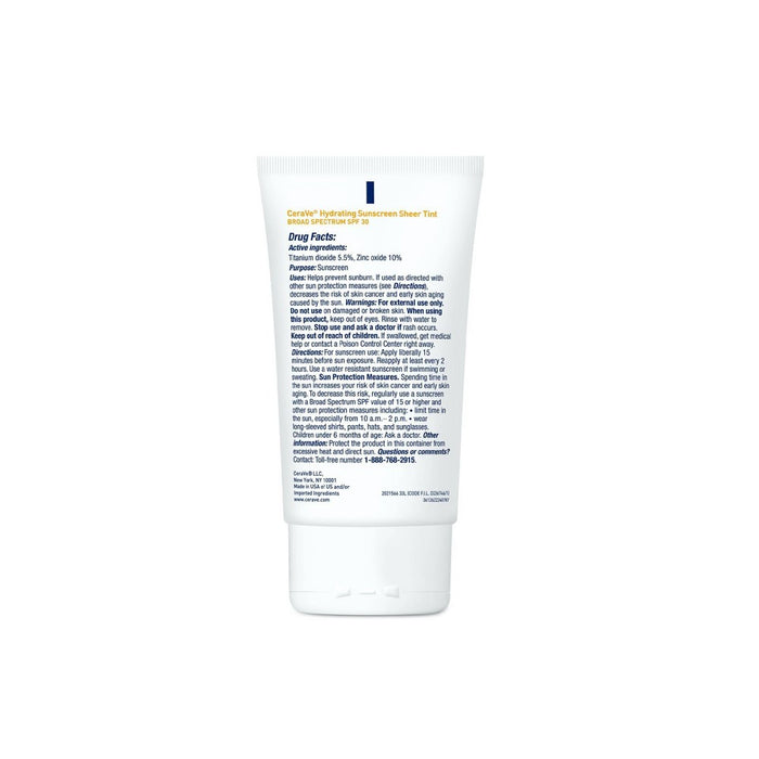 CeraVe Hydrating Mineral Tinted Face Sunscreen Lotion 1.7 fl oz EXP 08/2025