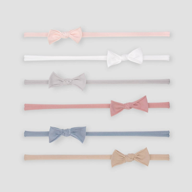 Carter's Just One You 6pk Baby Girls' Nylon Bow Headwrap - 3-6M