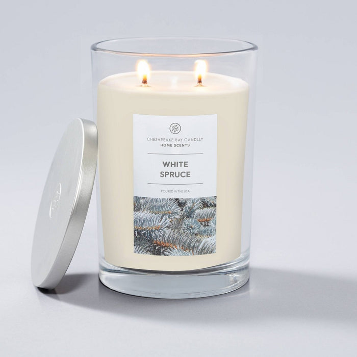 2-Wick 19oz Glass Jar White Spruce Candle - Home Scents