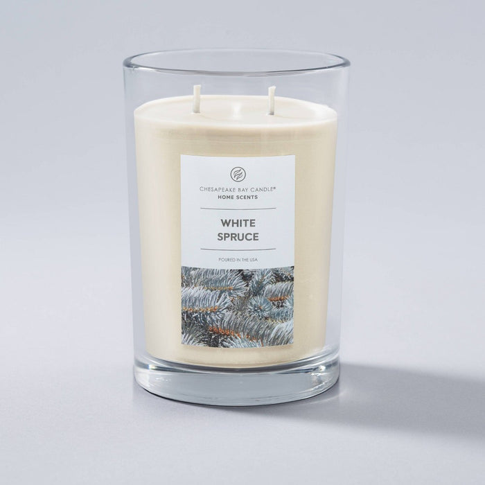 2-Wick 19oz Glass Jar White Spruce Candle - Home Scents