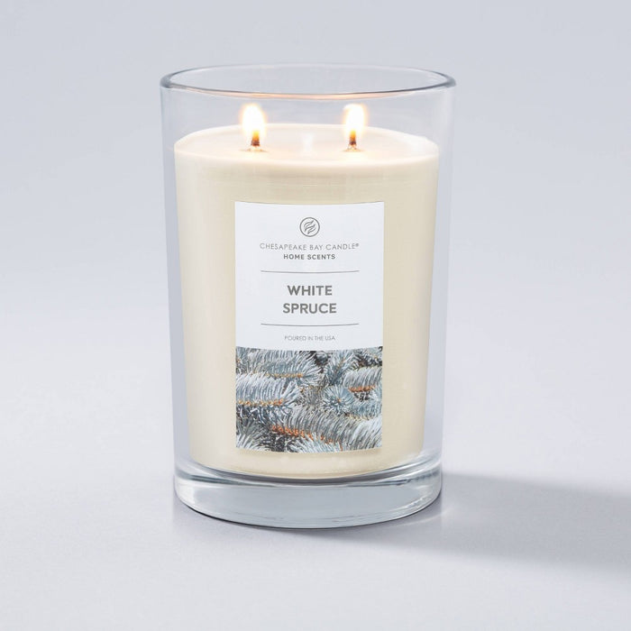 2-Wick 19oz Glass Jar White Spruce Candle - Home Scents