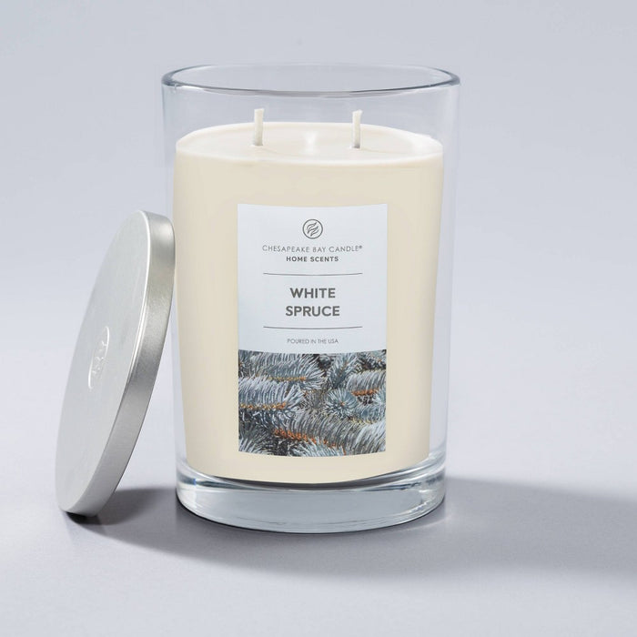 2-Wick 19oz Glass Jar White Spruce Candle - Home Scents