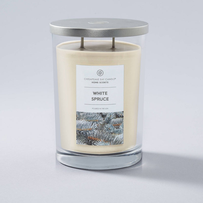 2-Wick 19oz Glass Jar White Spruce Candle - Home Scents