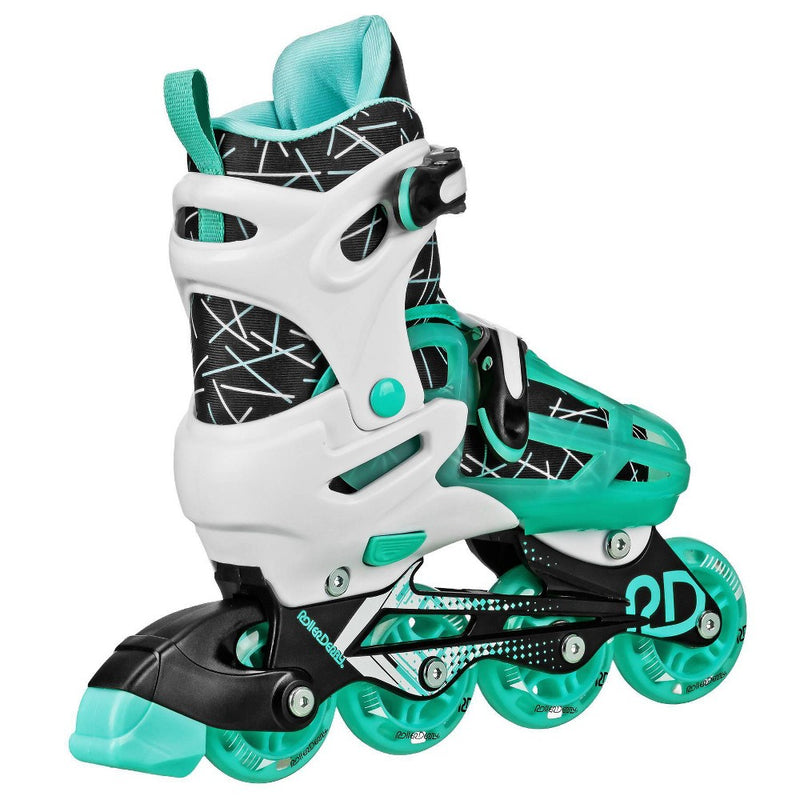 Roller Derby Mint Prodigy Kids' Adjustable Inline-Quad Combo Skates - White/Mint Green M (3-6)