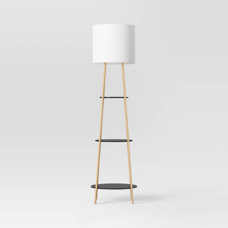 68"x20" Shelf Floor Lamp Black/Natural - Threshold (LOCAL PICKUP ONLY)