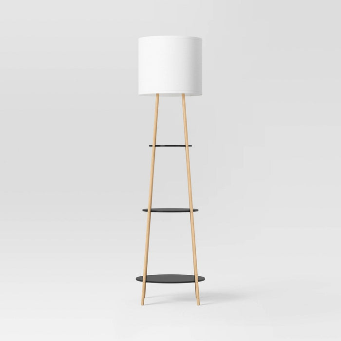 68"x20" Shelf Floor Lamp Black/Natural - Threshold (LOCAL PICKUP ONLY)