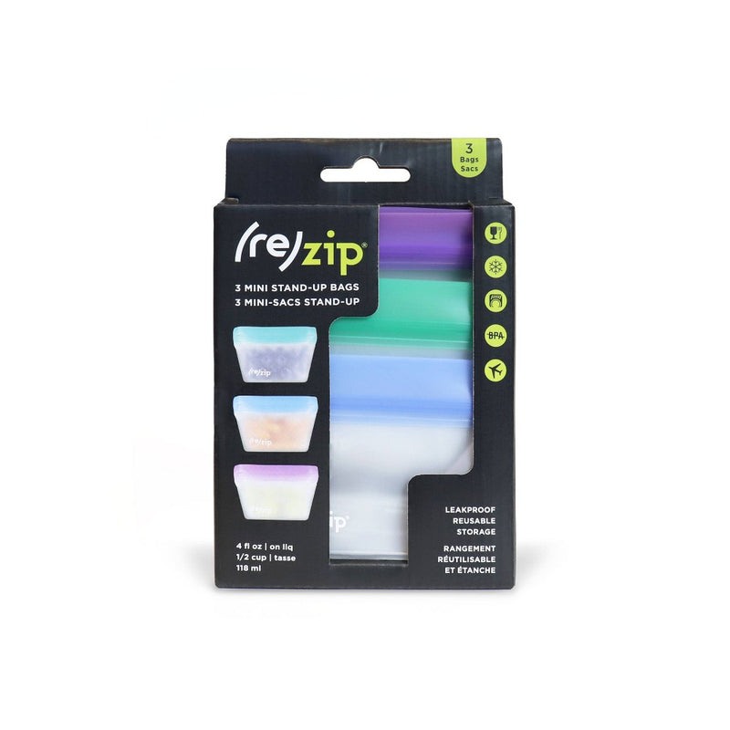 (re)zip Reusable Leakproof Mini Stand Up Bag - 3pk