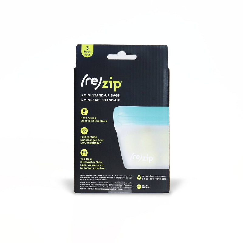 (re)zip Reusable Leakproof Mini Stand Up Bag - 3pk