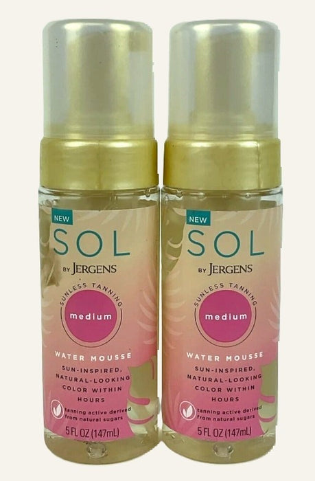 2 PACK!!! - SOL by Jergens Medium Water Mousse- Self Tanner 5 fl oz
