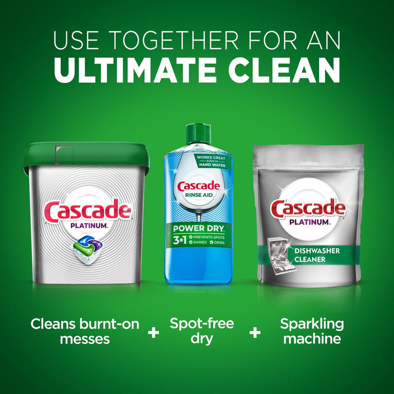 Cascade Platinum Dishwasher Rinse Aid - 30 fl oz