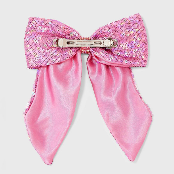 Girls' Sequin Bow Barrette - Cat & Jack Pink